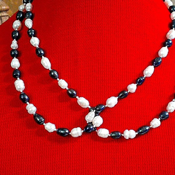 FINAL SALE 44" Tahitian Baroque pearl necklace. - Picture 6 of 8